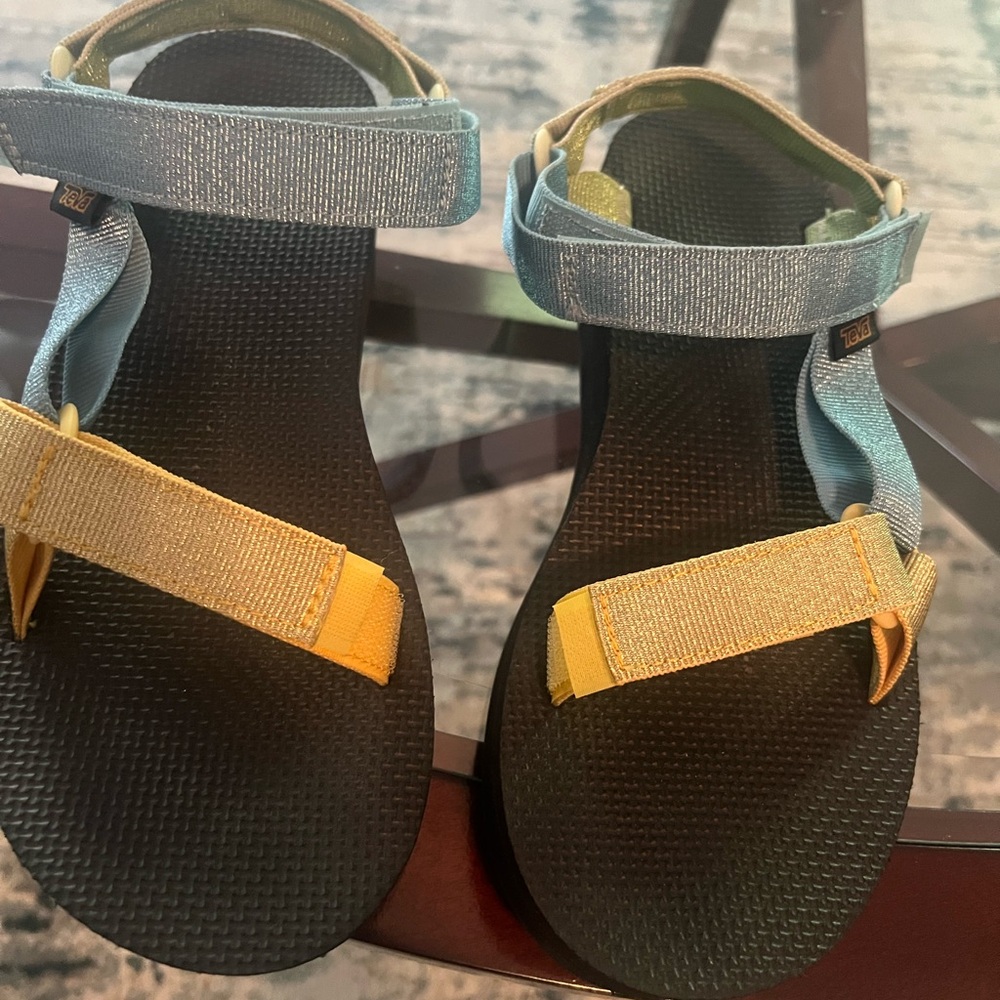 Teva Sandals in Blue and Yellow